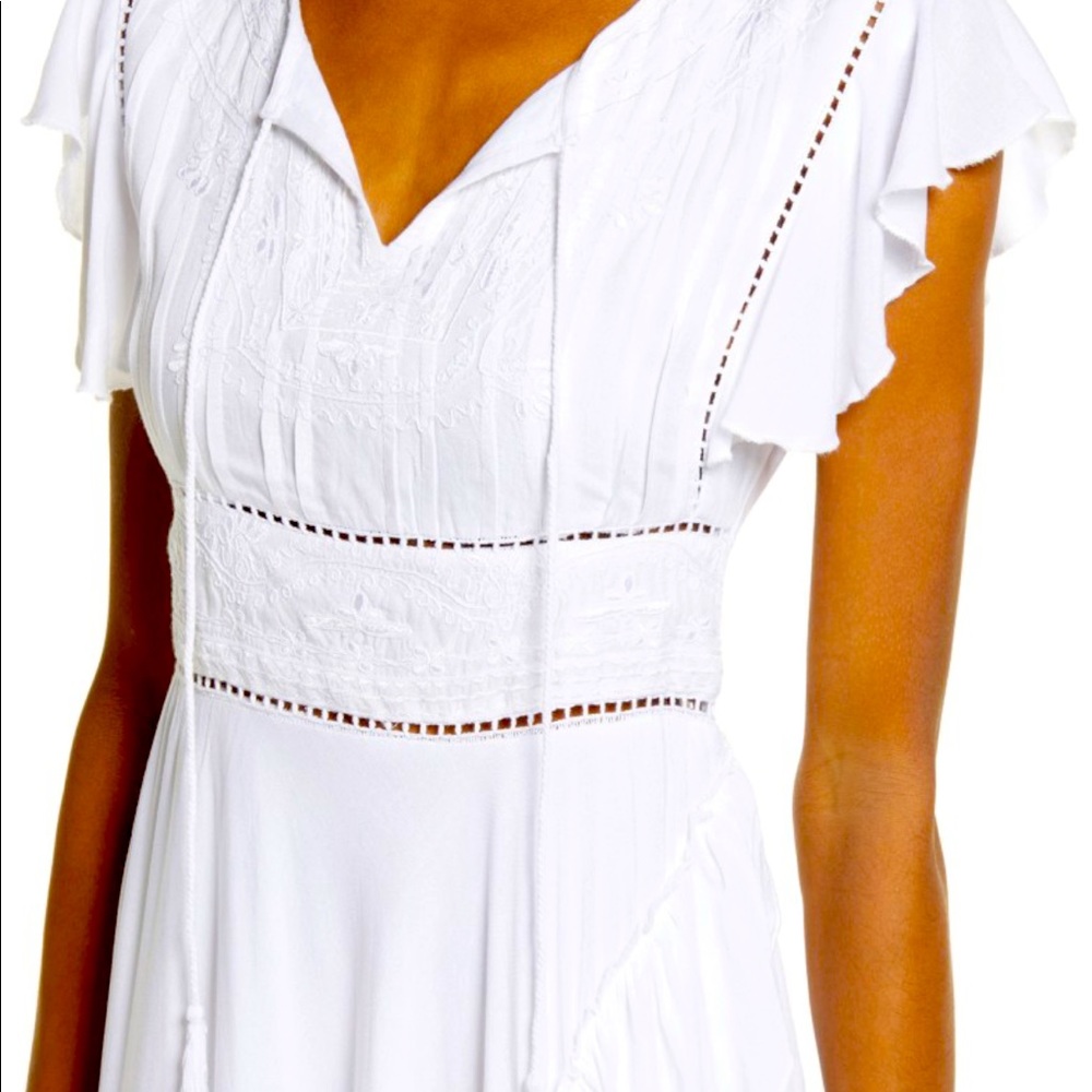 White summer dress from Nordstrom trunk. Worn once . Beautiful feminine detail